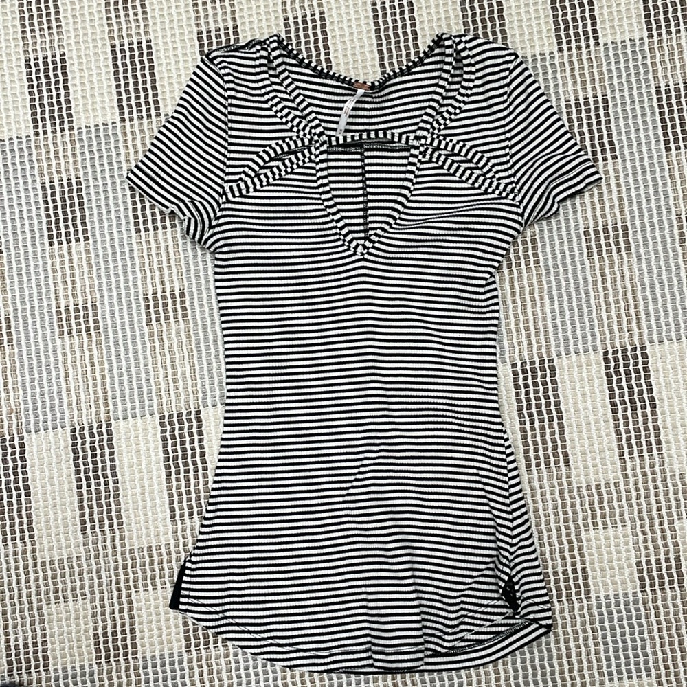 Free people stripe cut out t shirt